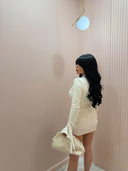 Mini dress bottoncini panna