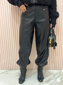 Pantalone ecopelle black