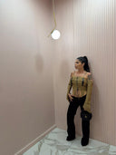 Top Trasversal stringhe beige