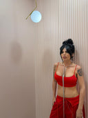 Top crop lycra rosso
