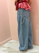 Jeans lavaggio chiara tasca cuore