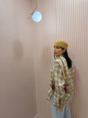 Camicia a quadri beige