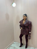 Giacca ecopelle Matrix bordeaux