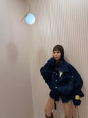 Giubbino dark denim oversize