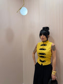 Panciotto con alamari giallo