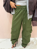 Pantalone tuta cargo verde