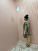 Gilet oversize denim beige