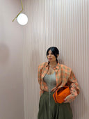 Camicia BIG spallina quadri arancio