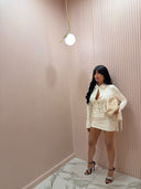 Mini dress bottoncini panna