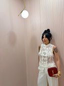 Gilet Corea in pizzo bianco