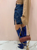 Pantagonna denim effetto camicia in vita