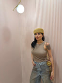 Canotta girocollo beige