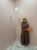Coordinato in lino marrone