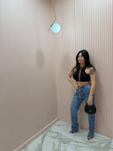 Canotta crop halter nera