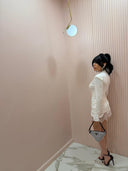 Mini dress white manica lunga