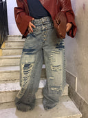 Jeans double botton e strappi