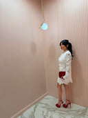Dress flower lace bianco