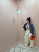 Giacca con alamari in denim