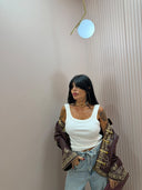 Canotta costine basic bianca