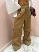 Pantalone cargo camel