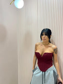 Corpetto Steccato Bordeaux