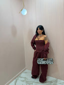 Set tuta 3 pezzi sporty and elegant bordeaux