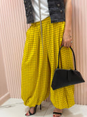 Pantalone balloon Aladin quadri senape