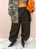Pantalone cargo marrone