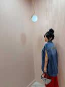 Gilet oversize denim scuro