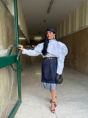 Camicia lady con manica a sbuffo bianca