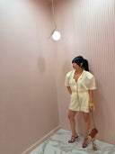 Coordinato “Bee” camicia + shorts crema