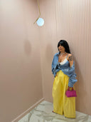 Pantalone denim giallo