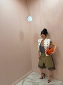 Giacca gilet white denim alamari mood Zar*