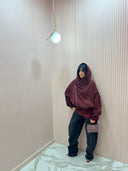 Felpa cappuccio bordeaux