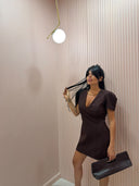 Mini dress pretty marrone