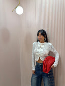 Maglia corean style pizzo bianca