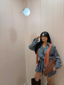 Mini dress quadri blu back to school
