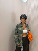 Camicione denim oversize mimetico