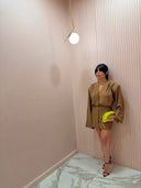 Dress Madame in lino beige