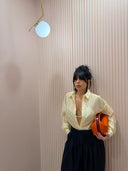Camicia giallo paglierino