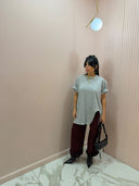 T-shirt maxi spacchetto grigia