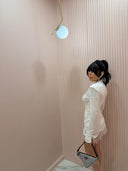 Mini dress white manica lunga