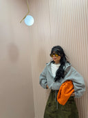 Felpa grigia oversize