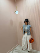 Giacca gilet light denim alamari mood Zar*