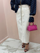 Gonna midi jeans bianco