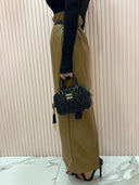 Gonna Midi Ecopelle Oliva