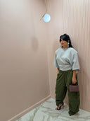 Pantalone tuta cargo verde