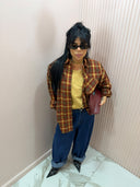 Camicia quadri senape e rossa