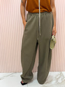 Pantalone jogger palazzo verde