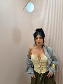 Canotta con stringhe beige